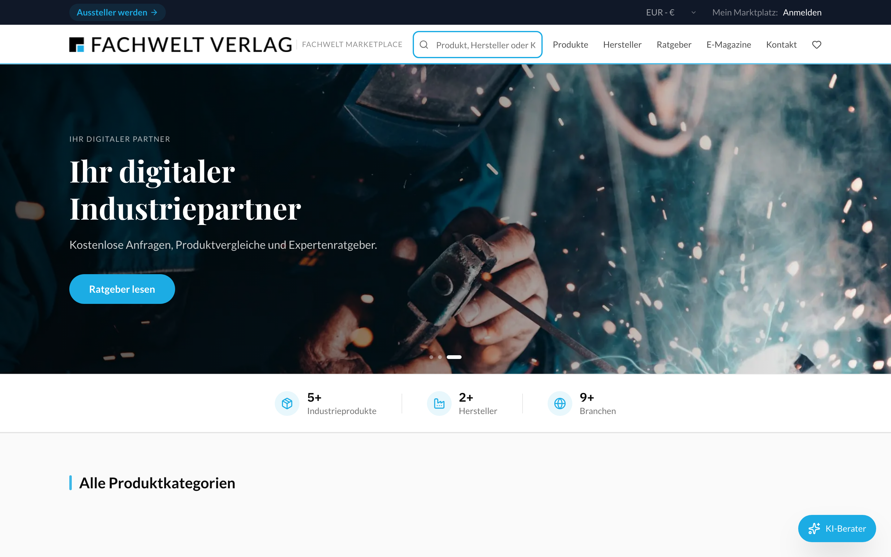 Screenshot der Website Fachwelt Verlag